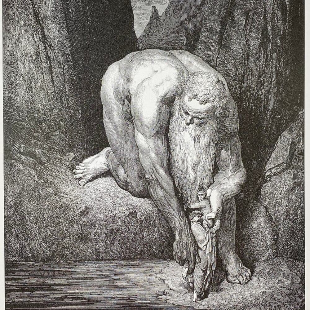 Dore, Divine Comedy, Antaeus, Barrators, Print, Bookplate, Art, ~ 240707-WH 292